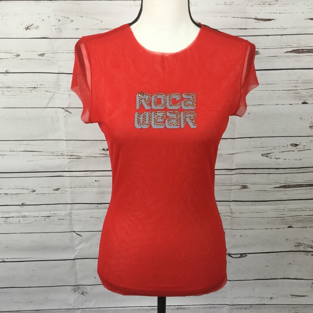 Rocawear Sheer Studded Graphic Top